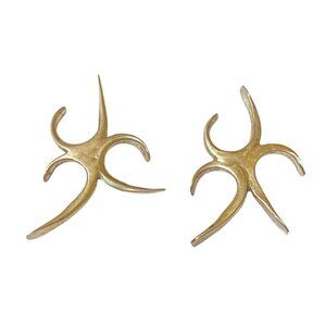 1" x .75" Sterling Silver 925 Star Figure Modern Earrings